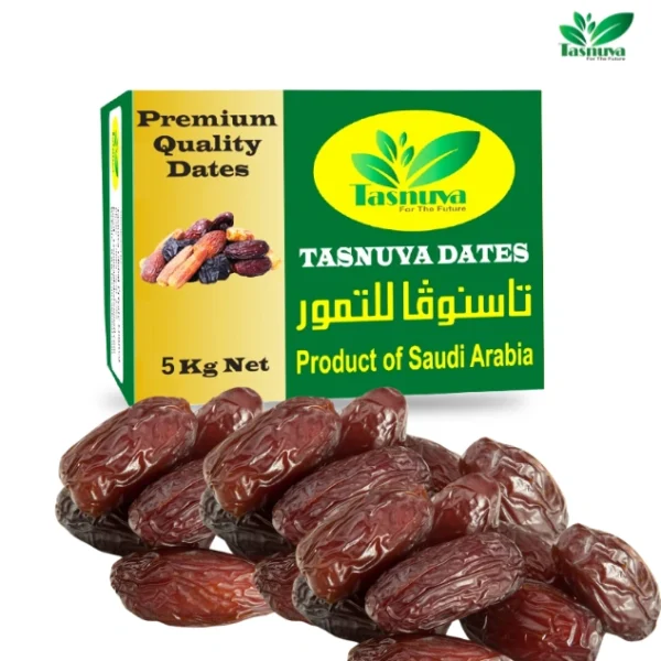 5kg box of premium Medjool dates from Tasnuva Foods – soft, fresh, and naturally sweet dates